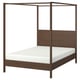 YTTERVÅG Base de cama con dosel, marrón grisáceo/Lönset, Tamaño queen