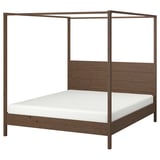YTTERVÅG Base de cama con dosel, marrón grisáceo/madera, Tamaño King