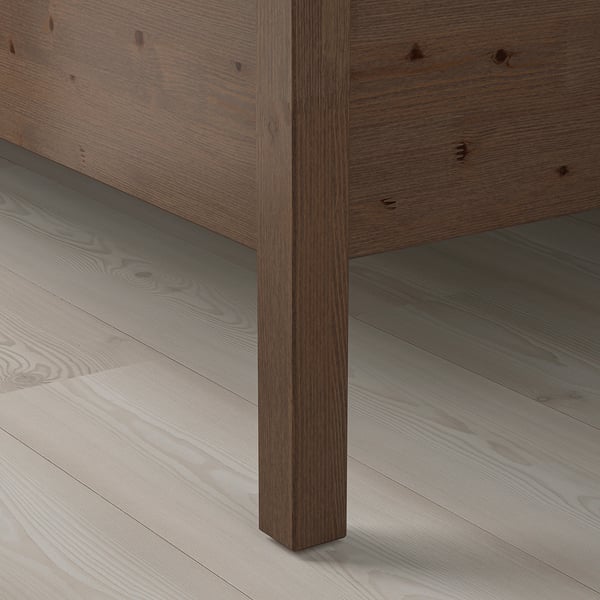 YTTERVÅG Base de cama con dosel, marrón grisáceo/madera, Tamaño King