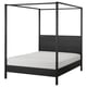 YTTERVÅG Base de cama con dosel, negro/Lönset, Tamaño queen