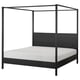YTTERVÅG Base de cama con dosel, negro, Tamaño King